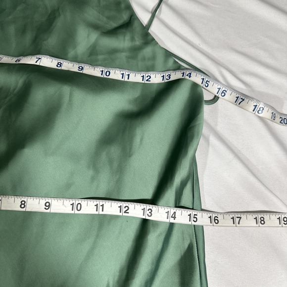 NWD Know One Cares [ Small ] Satin Bias Cut Maxi Dress in Green #7119 - Picture 4 of 16